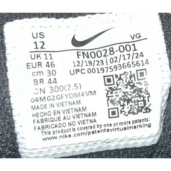 Nike Alpha Menace 4 Shark Molded Men's Black/White/Grey Football Cleats Sz 12US - Picture 2 of 12